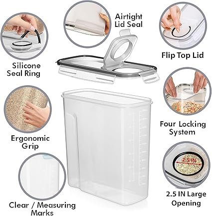 Shazo 2 Pack  EXTRA Large Airtight Food Storage